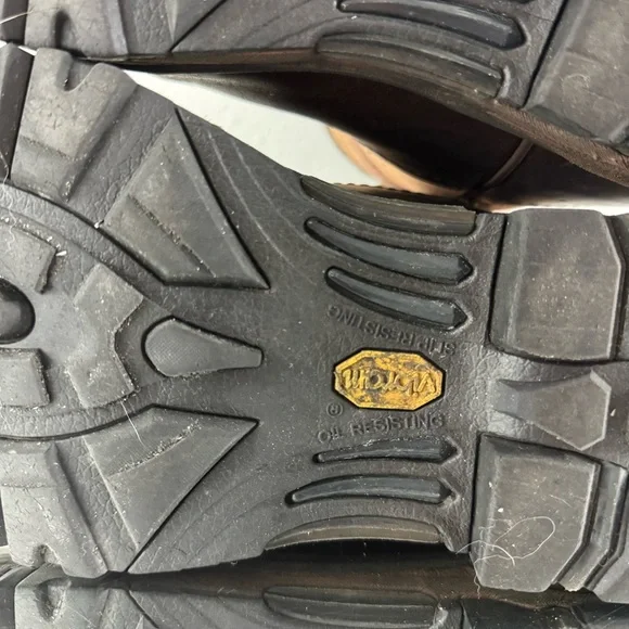 !SOLD! CODY JAMES Brown Leather Camo Flag Vibram Decimator Comp Toe Work Boots - Picture 11 of 13